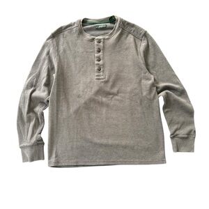 GH Bass and Co Gray Green Long Sleeve Pullover Thermal Henley Large